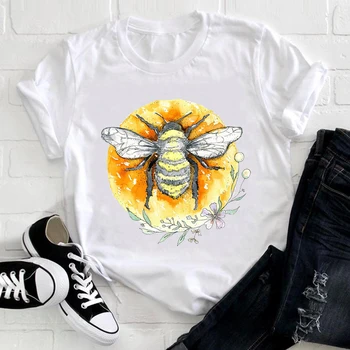Moterų 2021 Tendencija Naują atvykimo augalų, Gėlių Žiedų Pavasario Atsitiktinis Lady Drabužius Spausdinti Marškinėlius Moterų Tee Viršuje Ponios Grafinis T-shirt