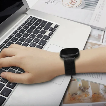 Moterų Nailono Linijos Dirželiai Fitbit Versa 3/Prasme Smart Watch Band Keičiamų Rankogaliai Reikmenys, Fitbit Versa 3 Correa