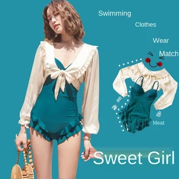 Moterų 's maudymosi kostiumėlį 2021 Pilvo, Apimantis Pasakų Stiliaus vientisas korėjos Ins Naują maudymosi kostiumėlį, Seksualus Bikini