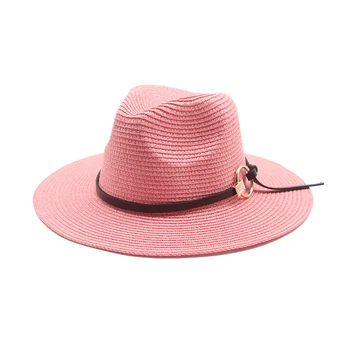 Moterų skrybėlės vasarą, pavasarį, šiaudų platus kraštų diržo juostos saulės skrybėlės lauko paplūdimio kelionės atsitiktinis saulės apsaugos balta juoda saulė skrybėlės naujas