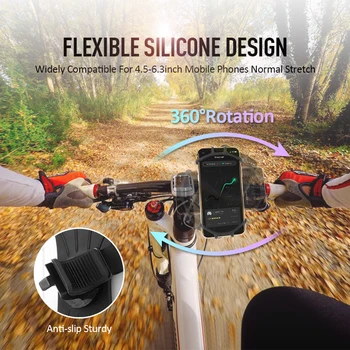 Motociklų, Dviračių Silikono Mount Telefono Laikiklio Stovas Paramos Elastinga Dviračiais, Dviračių MTB GPS 360° Besisukančio Už Xiaomi Phone