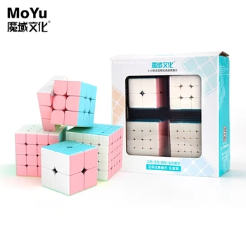 Moyu kubas 3x3x3 Greitis kubo 2x2 3x3 4x4 5x5 Įspūdį magic cube 2345 Macaron Kubo Dovanų Dėžutėje Nustatyti Švietimo Žaislai Pateikti Dovana vaikams