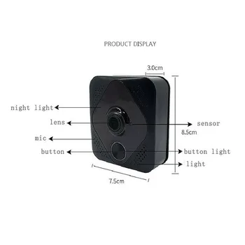 MV8 Smart Video Doorbell Belaidžio WiFi Durų Varpelis IR Vaizdo Kameros Įrašymo Apsaugos Sistemos, Garažo Patalpų Home Office Butas