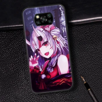 Nakiri Ayame Hololive Anime Mergina Telefonas Padengti Korpuso Xiaomi Mi A2 A3 8 9 SE 9T 10 10T Pro Lite Ultra Poco X3 black Funda