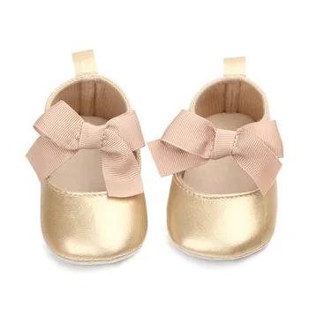 Nauja 0-18 Mėnesių Naujagimiui Mergina Rožinė Kahaki Balta Pu Odos Princesė Batai Bowknot Pirmasis kūdikių Vaikštynės batai mergaitėms