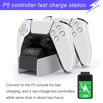Nauja PS5 Žaidimų Valdiklis Dual Įkroviklis Stotis Sony Playstation 5 PS5 Wireless Gamepad Įkrovimo Dokas Maitinimo Adapteris Lopšys