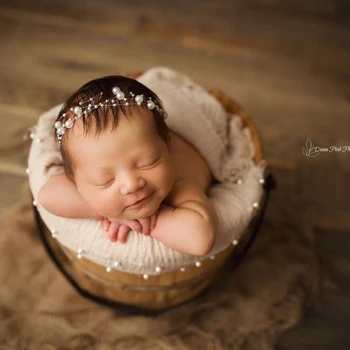 Naujagimio Fotografijos Rekvizitai Baby Girl Plaukų Aksesuarų, Perlai Lankelis Kūdikių 