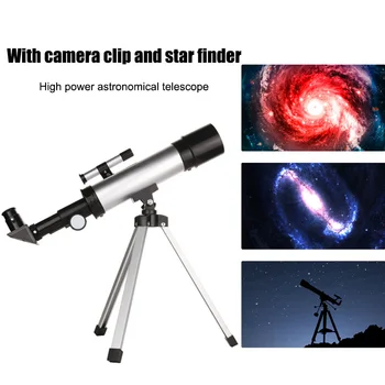 Naujai Astronominis Teleskopas su Trikoju Dangaus Erdvės Stebėjimo Monokuliariniai su Nuotrauka Įrašą Finderscope