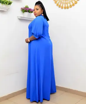 Naujas 2021 Afrikos Plius Dydis Musulmonų Moterims Dėvėti Drabužius, tarpvalstybiniai Mėlyna Spalva Didelis Siuvimo Suknelė Nigerijos Dacing Padažu