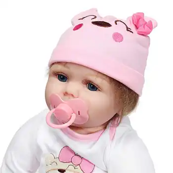 NAUJAS 55CM Lėlės Reborn Lėles Vaikams, Žaislai, Vaikiška Tikroviška viso Kūno Silikono Cute Rožinė Mergaitė Baby Doll su Drabužiais