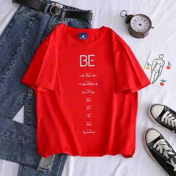 Naujas Kpop Bangtan Berniukų Vasaros Medvilnės Trumpas Prarasti Ins Prarasti korėjos Versija T-shirt Spausdinti Modelio Atsitiktinis Grafika O-Kaklo Pigūs Viršūnės