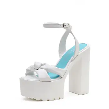 Naujas moterų Vasaros batai Platformos Gladiatorių Sandalai moterims Moteriški balti sandalai, Batai Moteris Pleištai Aukšti Kulniukai Vasaros Sandalai