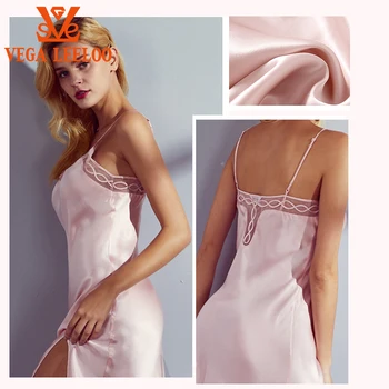 Naujas Prabangių Prekės ženklų grynas mulberry Moterų Šilko Lingerie Spageti Dirželis Nightdress vasaros sleepwear suknelė