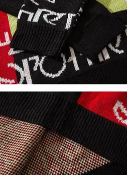 NAUJAS ! Rudenį ir žiemą siuvinėti hip-hop ilgomis rankovėmis megztinis