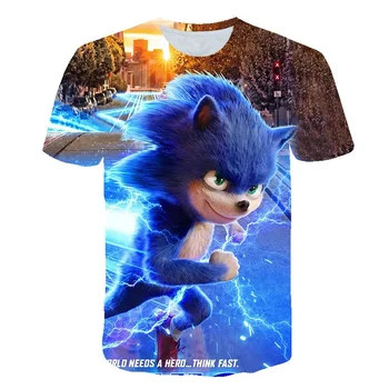 Naujas Sonic Vaikiški marškinėliai 4-14year seni 3D Marškinėliai Berniukams Įdomus Mergaičių Mielas Vaikai Marškinėliai 2021 M. Vasarą Vaikai Marškinėliai Viršaus pilnas kietas