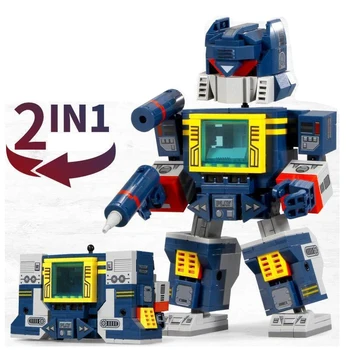 Naujas Transformacija Blokai Žaislai Veiksmų Skaičiai 2 IN1 Deformacijos Robotas Diktofonas 3D Modelio Rinkinys 