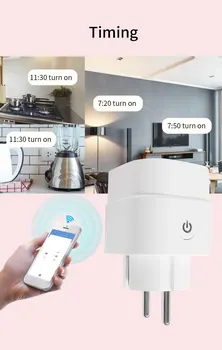 Naujas WiFi Smart Home Lizdai 16A ES Plug Tuya Smart Gyvenimą programa veikia su Alexa, Google 