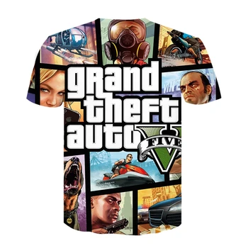 Naujausia 3D Spausdinimo Grand Theft Auto Žaidimo Gta 5 T Shirt Vyrų, Moterų, Vaikų trumpomis Rankovėmis T-Shirt Berniukas Mergaitė Vaikai Viršūnes Tees Vyrų drabužiai.