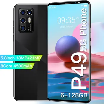 Naujausias Modelis P49 GlobalVersion 6 128GB 5.8 Colių Pigūs mobiliųjų Telefonų HD Kamera Pikselių Dual SIM 8 Core Andriod 10 Face ID 