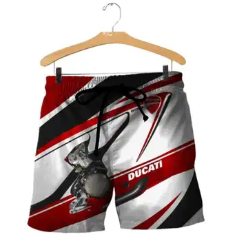 Nauji vyriški Ducati Motociklo Logotipą, Skaitmeninis Spausdinimas Šortai Atsitiktinis Mados aukštos kokybės Paplūdimio Kelnės Harajuku Prekės hip-hop ' o Drabužių