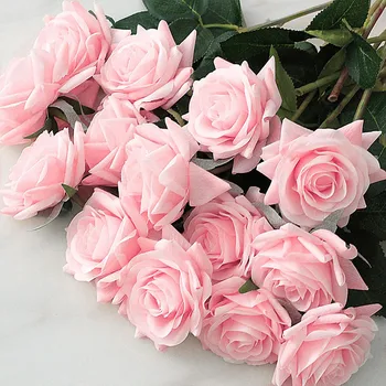 Nemokamas Pristatymas(15vnt/Lot), Švieži Nekilnojamojo Touch Rožės Dirbtinės Gėlės Namuose Papuošalai Vestuves Gimtadienio Dovanos kambario dekoro