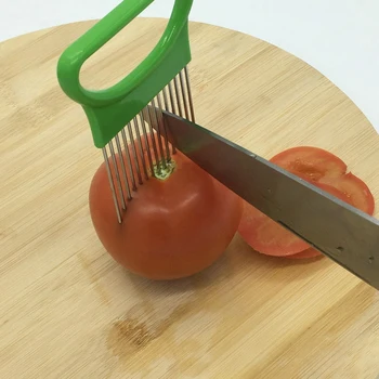 Nerūdijančio Plieno Virtuvės Dalykėlių Svogūnai Slicer Pomidorų Daržovių Saugus Šakutės Daržovių Pjaustyklės, Pjovimo Įrankiai, Pjovimo Aids Prekes