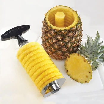 Nerūdijančio Vaisių, Ananasų Corer Peilis Skustukas Cutter Parer Geriausia Pardavimo Ananasų Spiralės Pjaustyklės Peilis Virtuvės Įrankis Dropshipping