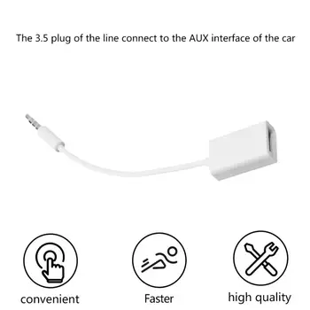 Nešiojamų Automobilio Garso Didelės Spartos 3,5 mm Automobilinį MP3 Male AUX Garso Kištuko Lizdą, USB 2.0 Moterų Keitiklio Jungties Kabelis Laido