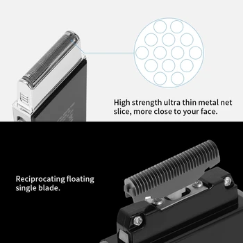Nešiojamų Vyrų Elektrinį skustuvą, Skutimosi Bevielis USB Įkrovimo Veido Barzdos Skutimosi Žoliapjovės Mašina Kelionės Kišenėje Plaukų Šalinimo Priemonė