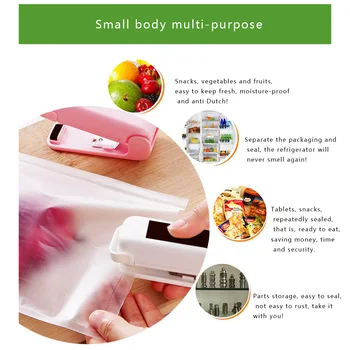 Nešiojamų Šilumos Gruntas Plastiko Pakuotės Saugojimo Krepšys Mini Sandarinimo Mašina Maisto Užkandžių Virtuvės Aksesuaras