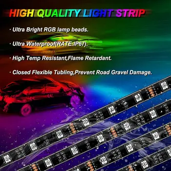 NLpearl RGB Automobilių Underglow Šviesos Nuotolinio/APP Kontrolės Lanksti LED Juostelė Automobilio LED Neon Underbody Šviesos Atmosferą, Dekoratyvinės Lempos