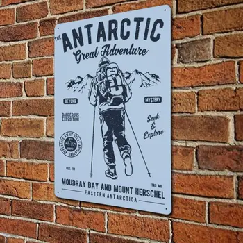 Nė Vienas Brand Antarkties Nuotykių Retro Gatvės Ženklas,Slidinėjimas Derliaus Metalo Ženklas,Kaimiškas Baras Vyrų Urvas Sienos Sodas