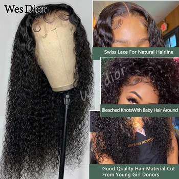 Nėriniai priekiniai žmogaus plaukų perukai už juodaodžių Moterų giliai banga garbanotas hd priekinės bob perukas brazilijos afro trumpas ilgas 30 colių vandens perukas visiškai