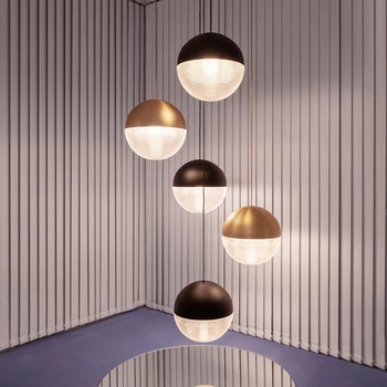 Objektyvo Nuojauta LED Pakabukas Šviesos Stiklo pakabukas šviesos kamuolys Postmodernaus aukso black valgomasis, Miegamasis restoranas, baras, virtuvės apšvietimas