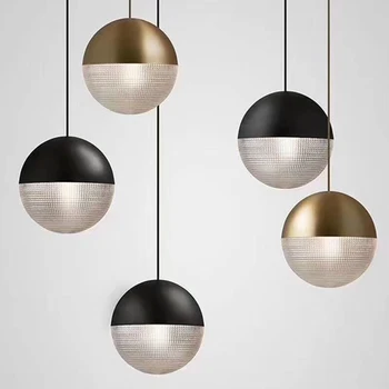Objektyvo Nuojauta LED Pakabukas Šviesos Stiklo pakabukas šviesos kamuolys Postmodernaus aukso black valgomasis, Miegamasis restoranas, baras, virtuvės apšvietimas