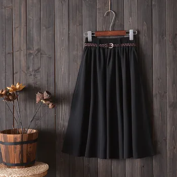 Obrix mielas moterų minkštas oficialų sijonas vidutinio ilgio streetwear mados derliaus aukšto juosmens už