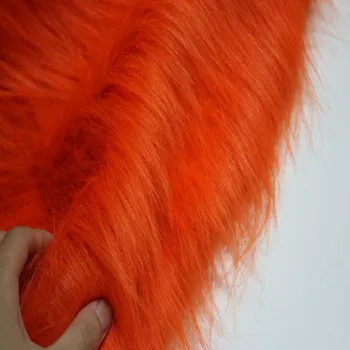 Oranžinė raudona dirbtinis kailis audinio lėlės fone counter-9cm kailio, pliušinis audinys 
