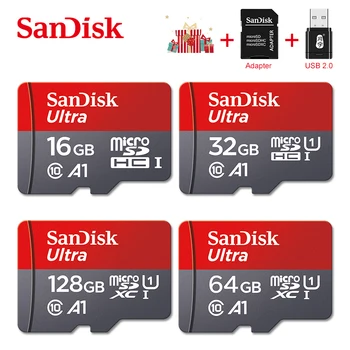 Originalios SanDisk Micro SD Kortelės 128GB 32GB 64GB 16GB Ultra TF card Class 10 Atminties Kortelę 
