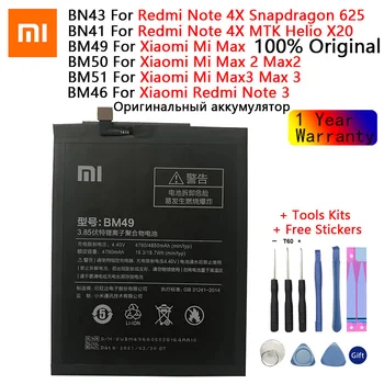 Originalią Bateriją Už Xiaomi Mi Max Max Max 2 3 Redmi 3 Pastaba Pro Redmi Pastaba 4X / Note4 Telefono baterijas +Įrankiai