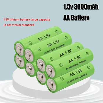 Originalus 1,5 V AA 3000mah šarminės Baterijos Įkraunamos Baterijos 2100mah 1,5 V AAA Baterijos, Žibintuvėlis įkraunamas Akumuliatorius