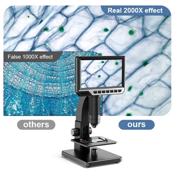 Originalus Dvigubas Objektyvas 2000X Skaitmeninis Mikroskopas su 7 Colių HD IPS Dispaly Kelis Len Paramos Kompiuterio Žiūrėjimo Amplifikacijos didinamasis stiklas