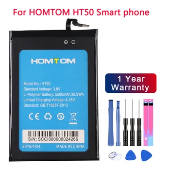 Originalus HOMTOM HT50 Baterijos Pakeitimo 5.5 colių 5500mAh Atsarginės Baterijos Pakeitimo HOMTOM HT50 Išmaniųjų Telefonų