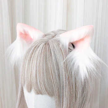 Originalus kačių ausų cos Harajuku mielas plaukų aksesuarų, kietas pliušinis gyvūnų ausų lolita gyvūnų ausų