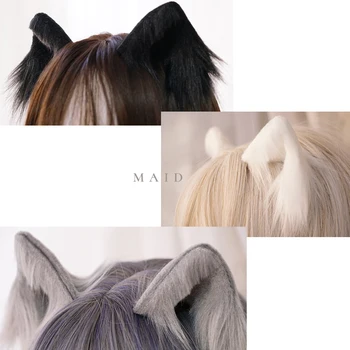 Originalus kačių ausų cos Harajuku mielas plaukų aksesuarų, kietas pliušinis gyvūnų ausų lolita gyvūnų ausų