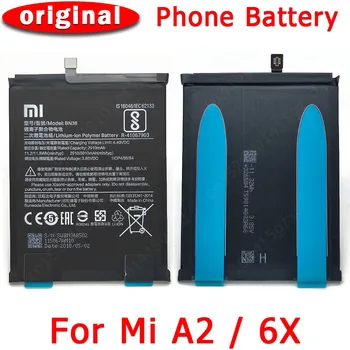 Originalus Už Xiaomi Mi A2 6X Baterijos BN36 2910mAh Baterijos, Li-ion įmontuota Didelės Talpos Pakeitimo Atsarginės Dalys