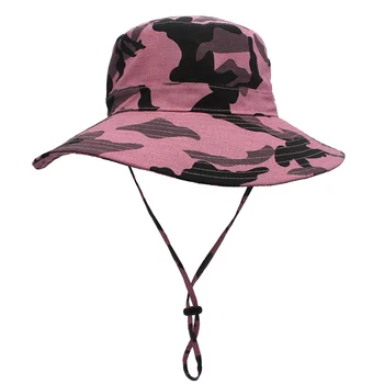 Outfly Kamufliažas Paplūdimio Skrybėlę Lauko apsaugos nuo Saulės UV Apsauga Platus Kraštų Kibiro Kepurę Kaubojaus Skrybėlę Fisherman ' s Hat