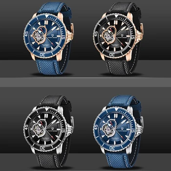 PAGANI DIZAINO Verslo vyriški Laikrodžiai 200M Tourbillon atsparumas Vandeniui Mechaninis Laikrodis Viršų Prekės Sapphire Kristalas Tuščiaviduriai Laikrodis