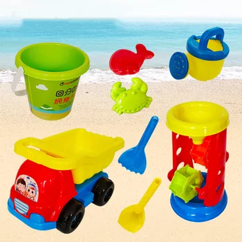 Paplūdimio Žaislai Vaikams Smėlio žaidimų Rinkinys su Krepšelį laistytuvas Kibiras Kibiras su Gyvūnais Žaislas Sniegas Vasarą Kūdikių Berniukų Lauko Įrankių Rinkiniai