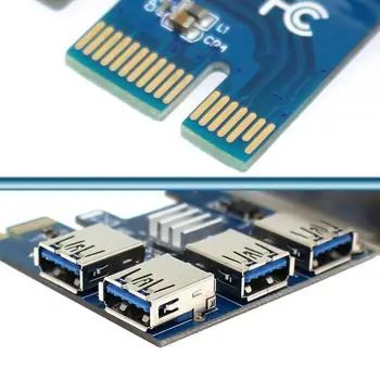 PCI-E PCI-E Adapterį, 1 Posūkis 4 PCI-Express Lizdas 1x Iki 16x USB 3.0 Kasybos Specialios Riser Card PCIe Konverteris BTC Miner Kasyba
