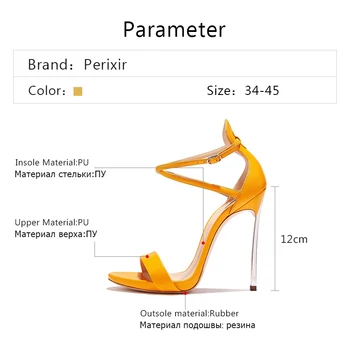 Perixir Dizainas Šalies Moterų Sandalai Metalo Stiletto Kulno 12 CM Atidaryti Tne Seksualus 2021 Naują Atvykimo Vasaros Avalynės Elegantiška Panele Batai